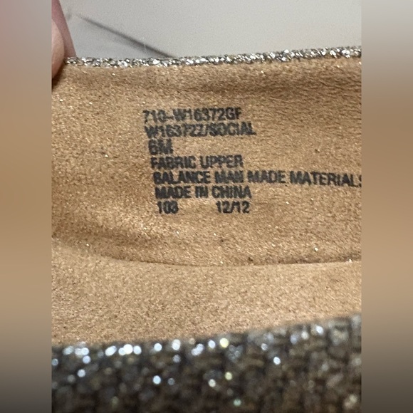 White Mountain Espadrille Wedge Peep Toe Slingback Metallic Glitter Size 6M - Picture 6 of 8